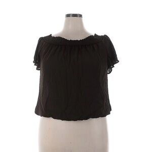 New York & Company Brown Off-Shoulder Smocked Top XXL NWT